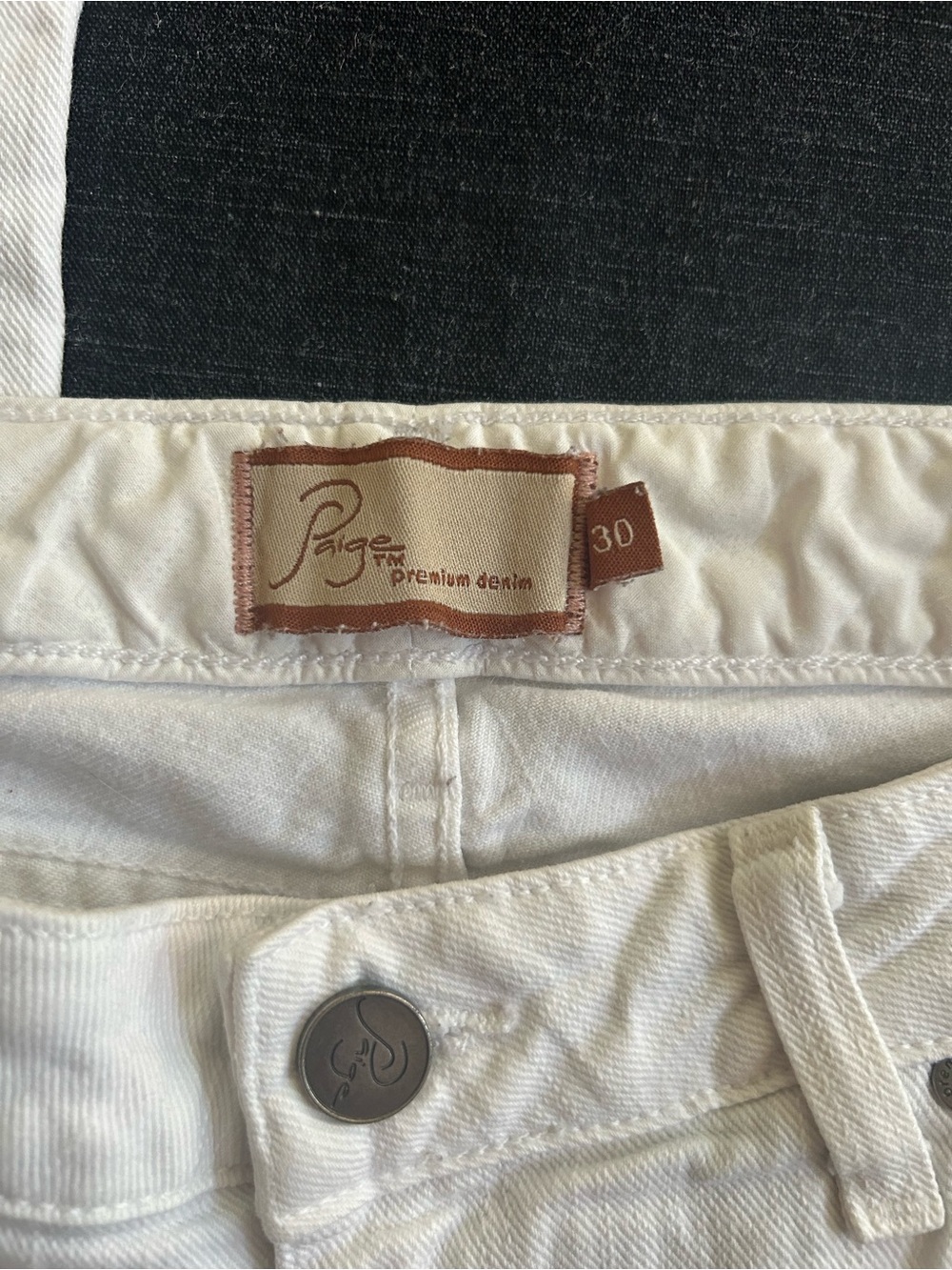 PAIGE Cream Melrose Classic Rise Straight Leg Jeans